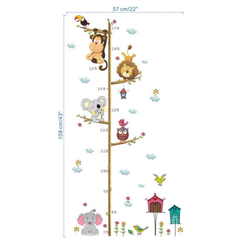 ZOOYOO Wallpaper Stiker Dinding Pengukur Tinggi Badan Anak Room Decor Lucu