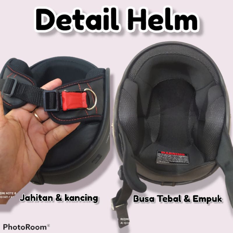 (Bisa COD)HELM BOGO DEWASA FULL LEHER FLAT DATAR (HnL)SNI