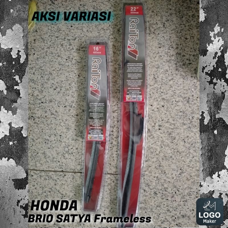 Wiper BRIO SATYA Wiper Honda BRIO SATYA Wiper Frameless Raiton Untuk Kaca Depan Mobil Honda BRIO SAT