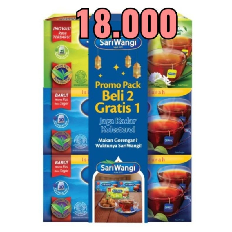 

SARIWANGI TEH CELUP beli 2 gratis 1