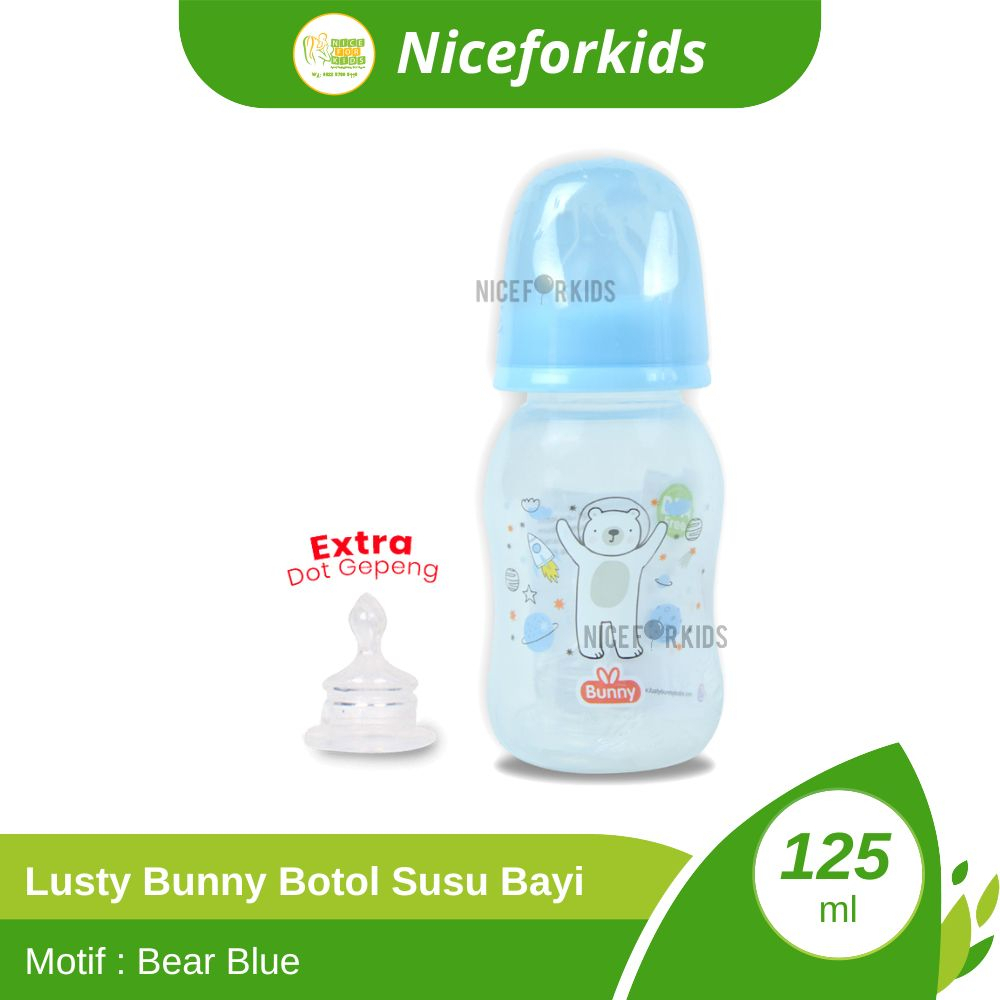 Lusty Bunny Bottle 125 ml / Lusty Bunny Bottle 250 ml / Botol Susu Bayi / Free Dot Gepeng