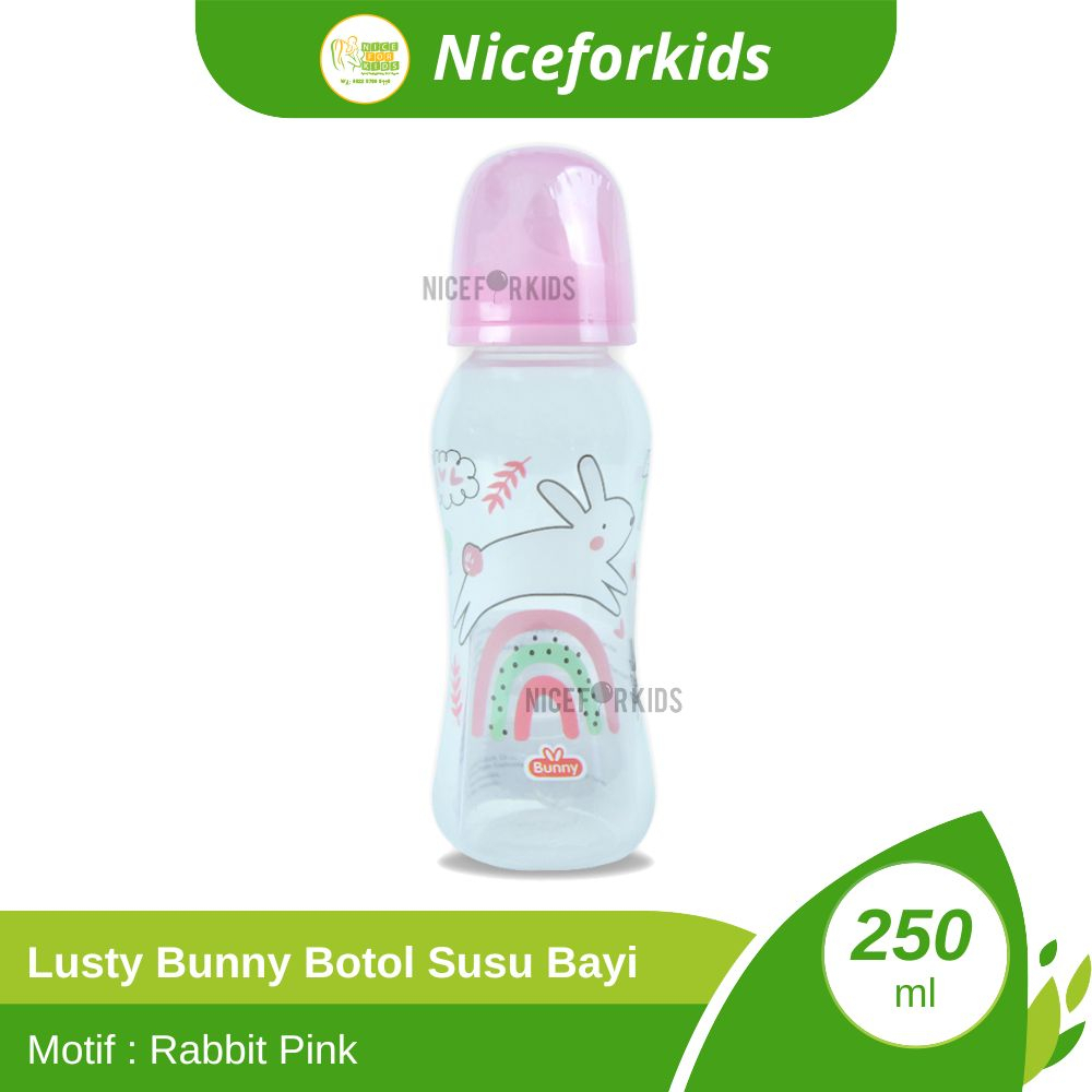 Lusty Bunny Bottle 125 ml / Lusty Bunny Bottle 250 ml / Botol Susu Bayi / Free Dot Gepeng