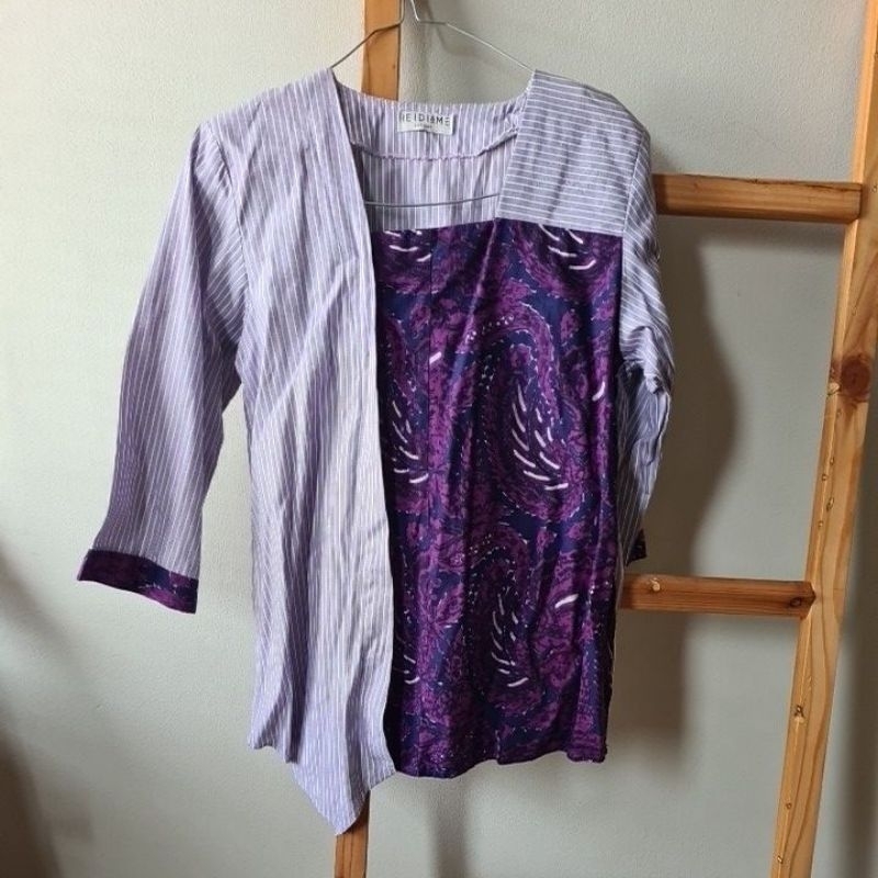 Blus wanita batik ungu preloved