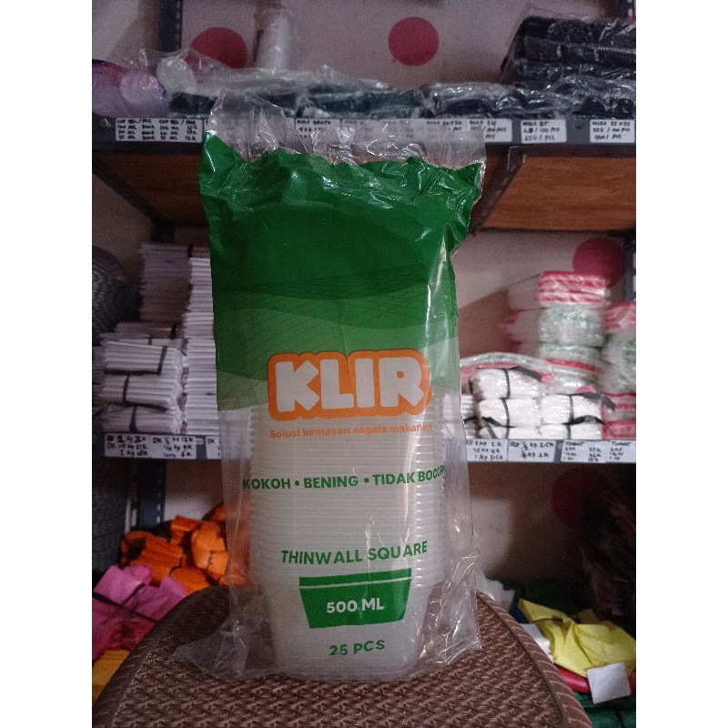 Thinwall klir 500 ml / Thinwall kotak 500 ml merek klir / Thinwall murah