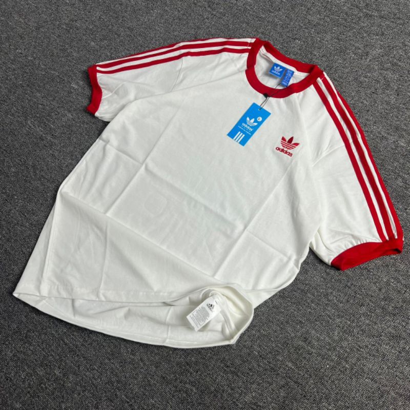 KAOS RINGER ADIDAS WHITE LIST MERAH FULL TAG LABEL CASUAL