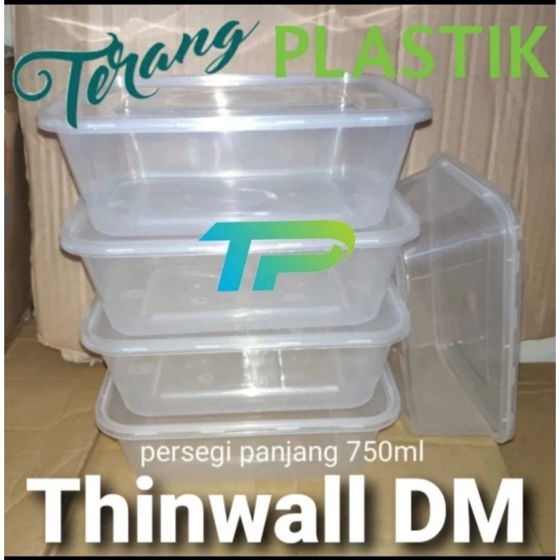 Thinwall DM 750 ml rect Kotak makan 750 ml @ 25set