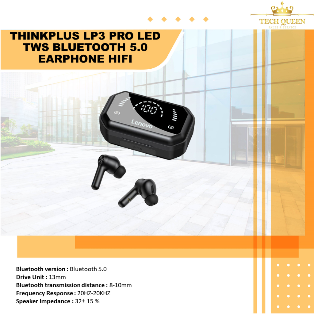 LENOVO THINKPLUS LP3 PRO LED TWS BLUETOOTH 5.0 EARPHONE HIFI