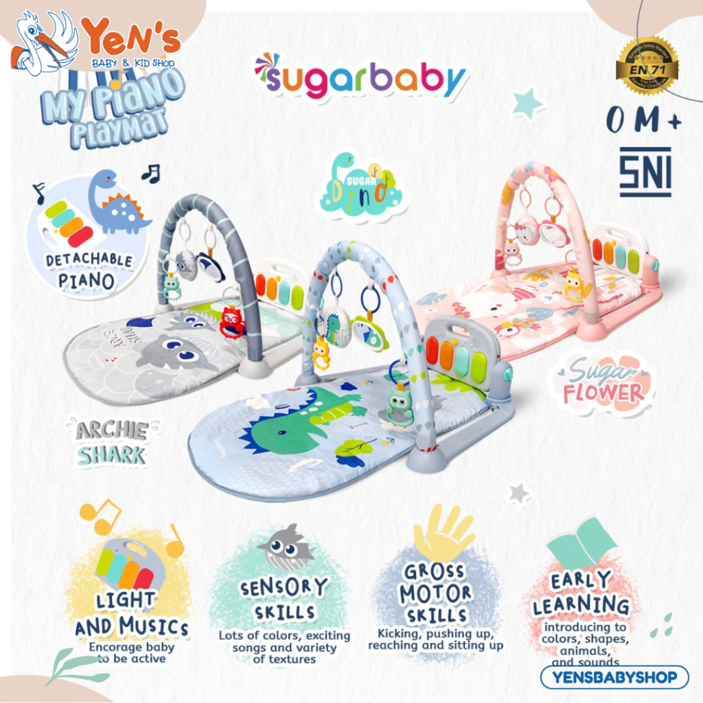 SUGARBABY My Piano Playmat Playgym All In 1 / Day &amp; Nite / My Piano / Piano Playgym