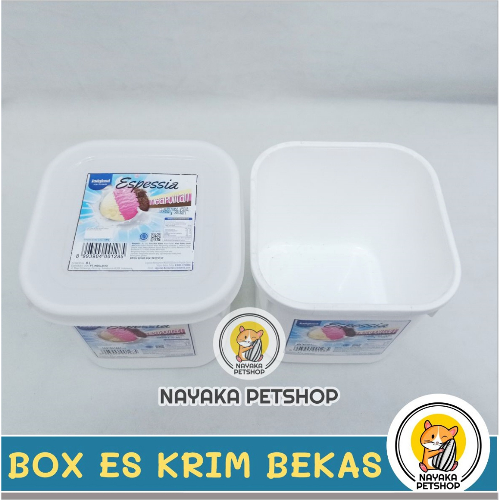 Kandang Hamster Box Es Krim Bekas Indofood 8 Liter Ember Wadah Kotak Ice Cream Eskrim Tempat Ternak Mencit Tikus Reptil Hewan