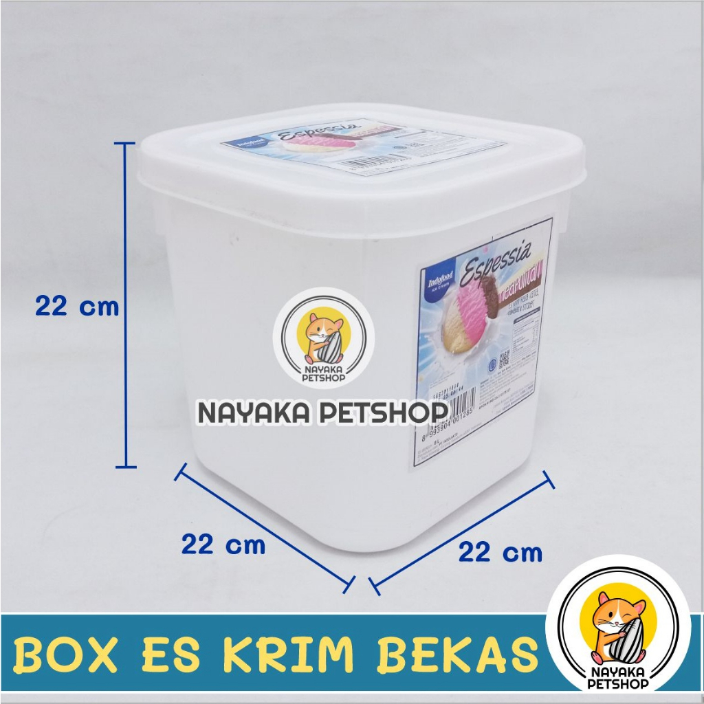 Kandang Hamster Box Es Krim Bekas Indofood 8 Liter Ember Wadah Kotak Ice Cream Eskrim Tempat Ternak Mencit Tikus Reptil Hewan