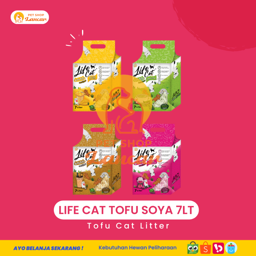 Life Cat Tofu Soya 7 Liter Pasir Kucing Gumpal Wangi Bubble Gum