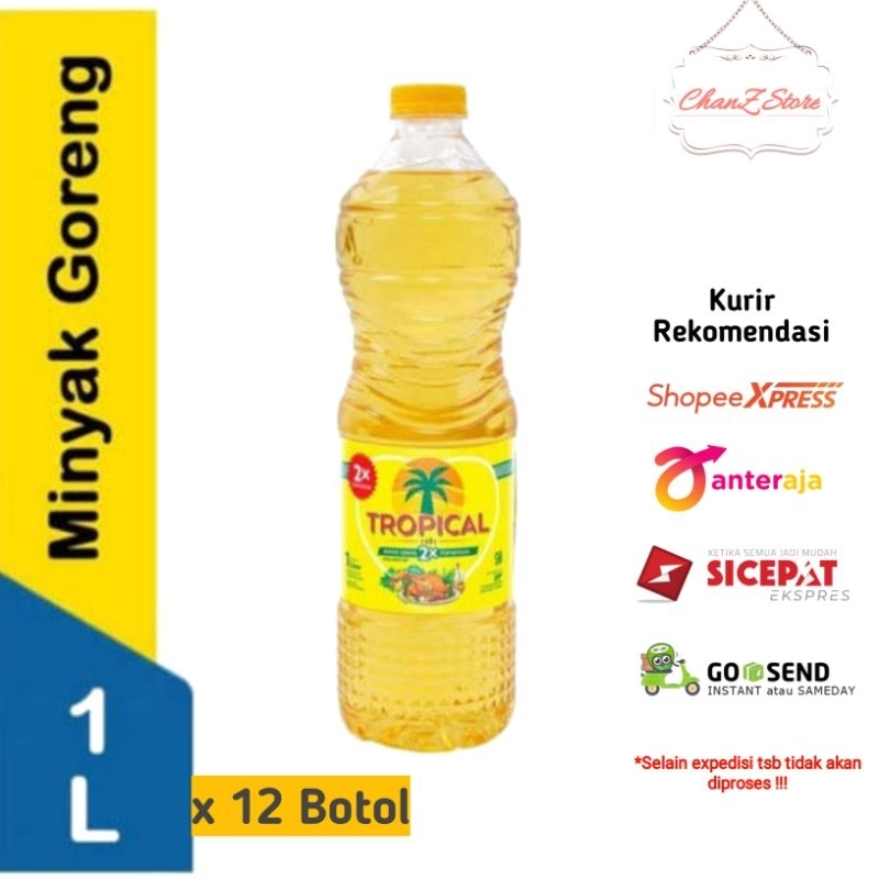

PROMO MINYAK GORENG TROPICAL BOTOL 1 LITER X 12 BOTOL ( 1 KRAT ) FREE PACKING