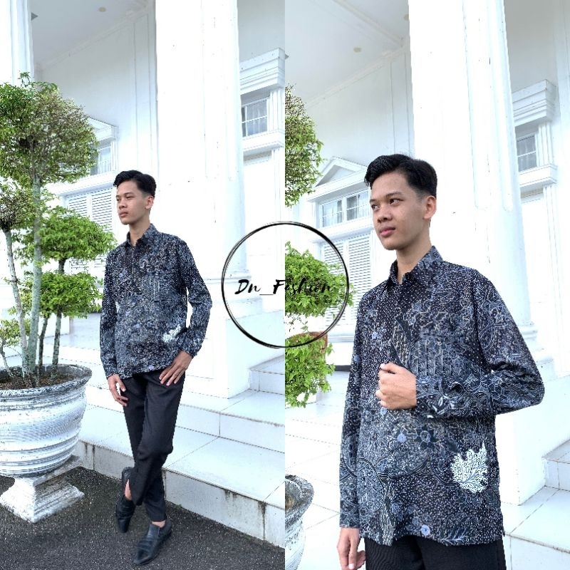 COD//KEMEJA BATIK//KEMEJA LENGAN PANJANG//KEMEJA COUPLE HITAM, PUTIH//TERLARIS