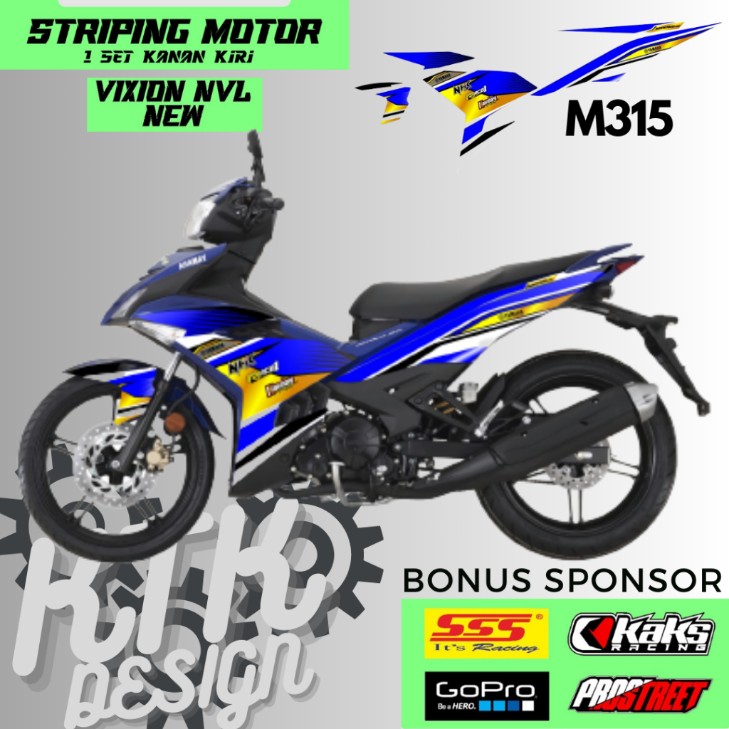 Stiker Decal Sticker Striping Motor YAMAHA MX KING KODE M437 Semi Full Body Set Kanan Kiri Lis Varia