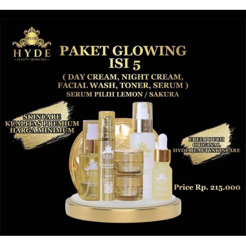 HYDE BEAUTY SKINCARE ( PAKET ISI 5) PENCERAH WAJAH DAN FLEK HITAM