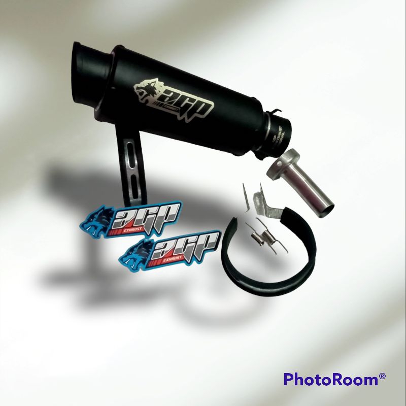 Knalpot motor Silincer original AGP EXHAUST type 02 black all matic dan manual inlet 50