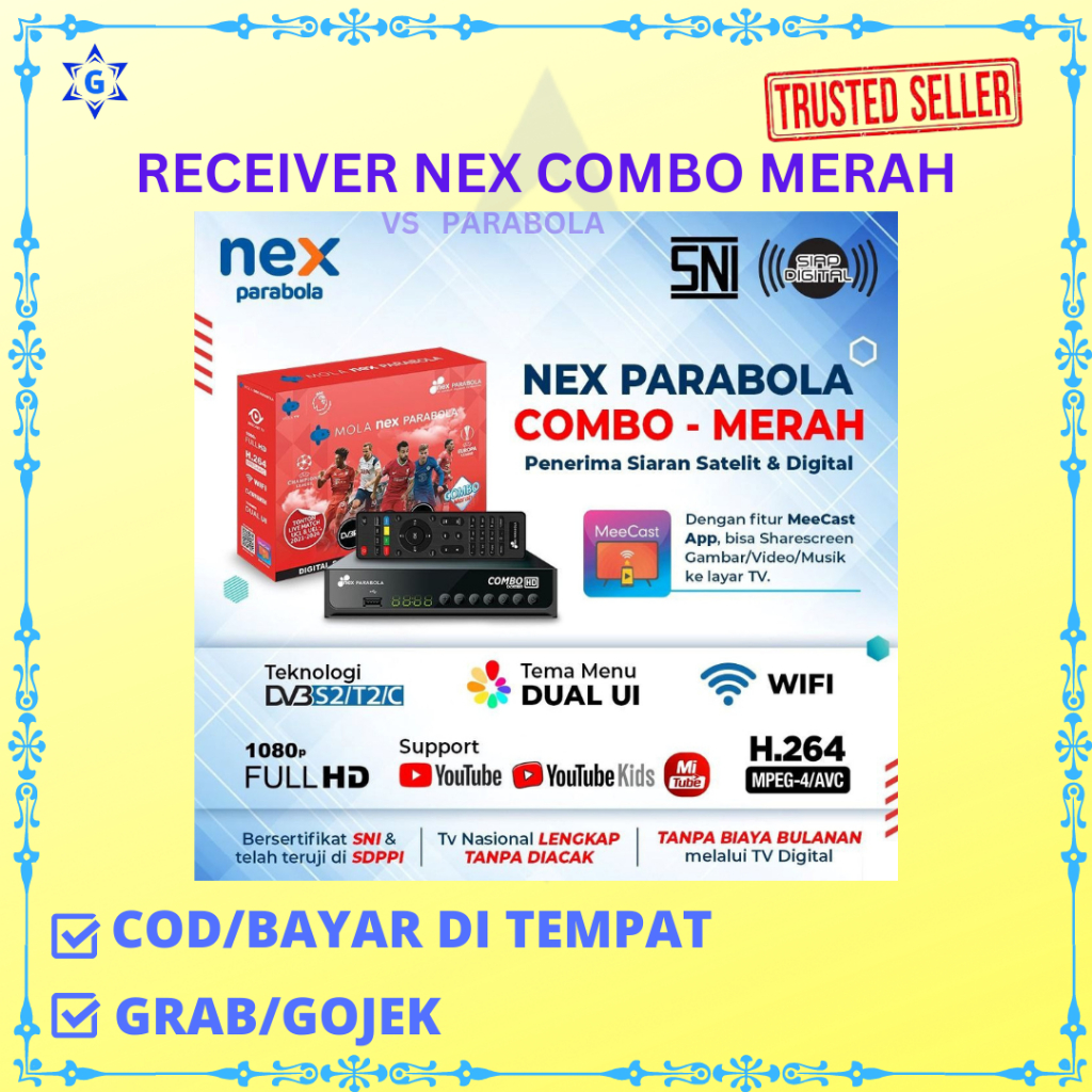 NEX RECEIVER NEX PARABOLA COMBO MERAH