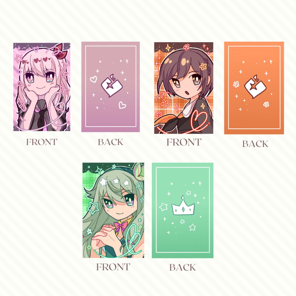 Project Sekai fanmerch photocard (Mizuki, Ena, Nene)