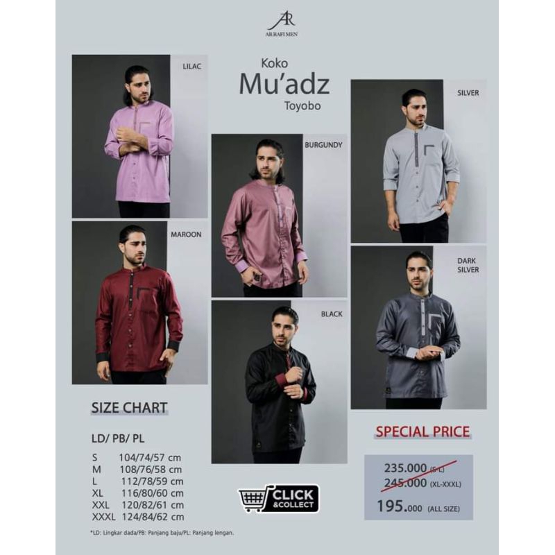 Promo Cuci Gudang ‼️ Koko Lengan Panjang Koko Mu'adz by Arrafi