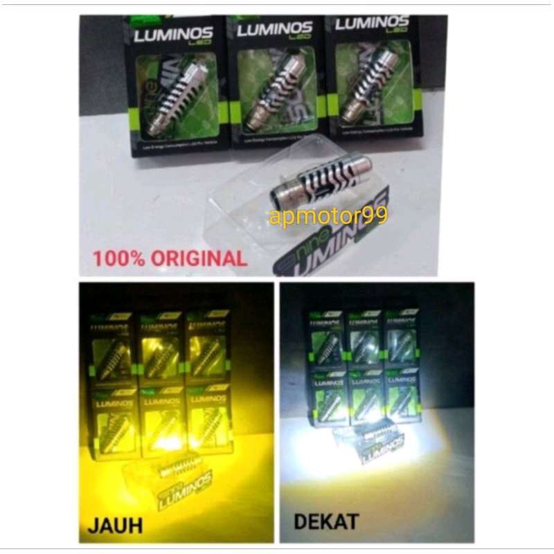 Lampu LED motor luminos h6 ls1 ls2 laser gun putih/kuning plus senja biru dc