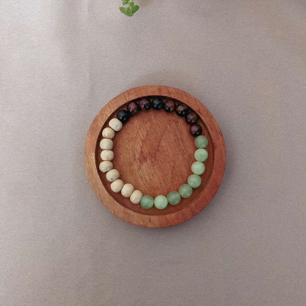 Gelang Batu Tiger Eye Aromaterapi Manik Kayu