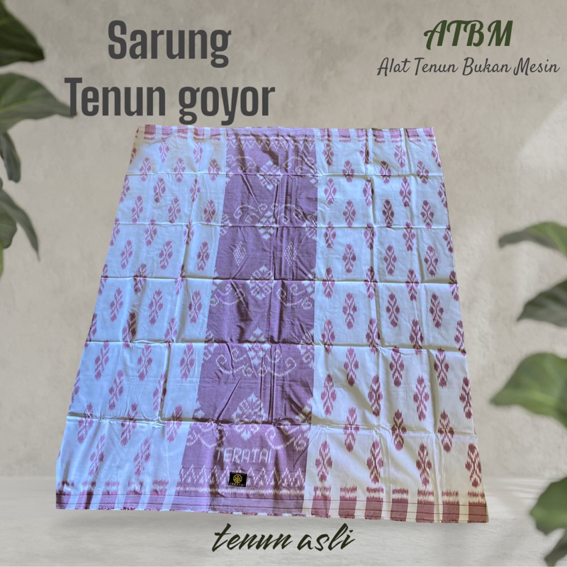 Sarung tenun goyor jahit tengah asli-ATBM Alat Tenun Bukan Mesin-motiv khas Bali loloan