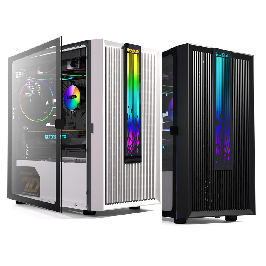 CASING PCCOOLER PLATINUM LM200 MESH RGB - Hitam - Putih