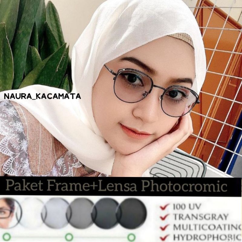 Kacamata minus|kacamata lensa Photocromic kode 1308
