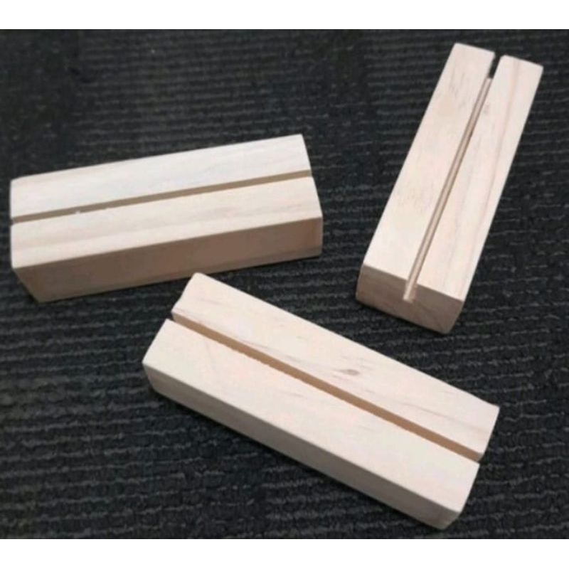 stand kayu price tag dudukan kayu jati belanda tatakan nomor meja akrilik wood