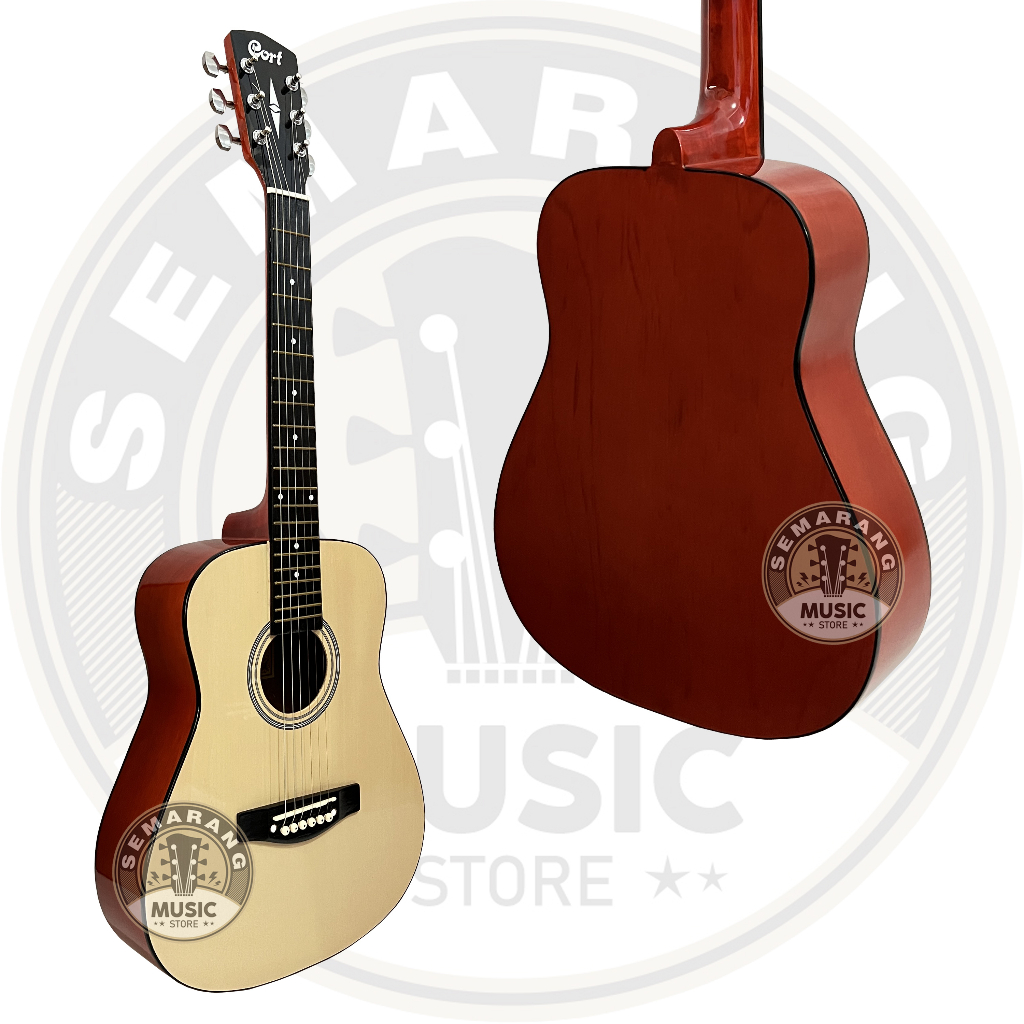 Gitar Akustik ¾  Cort Custom Tanam Besi Gitar 3/4 Cort Custom Termurah Paket Super Komplit