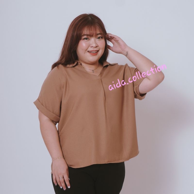 ATASAN JUMBO/LENGAN PENDEK&amp; LENGAN 3/4 ATASAN BIGSIZE/BLOUSE JUMBO/BLOUSE WANITA/LD120/BAHAN MOSCREP&amp;CRINGKLE PICT COD