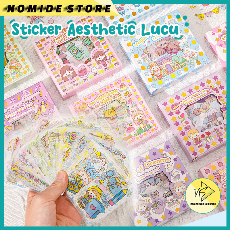 

Sticker Aesthetic Lucu Waterproof DIY 100 Pcs Diarybook Scrapbook Gaya Korea Kekinian MX-5012