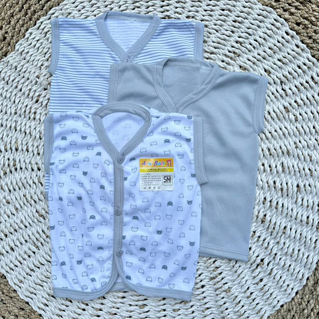 3 PCS Baju Lengan Kutung Bayi Bayi Atasan Bayi Baju Newborn Baju Bayi Baru Lahir Gift Bayi Hadiah Lahiran Bayi