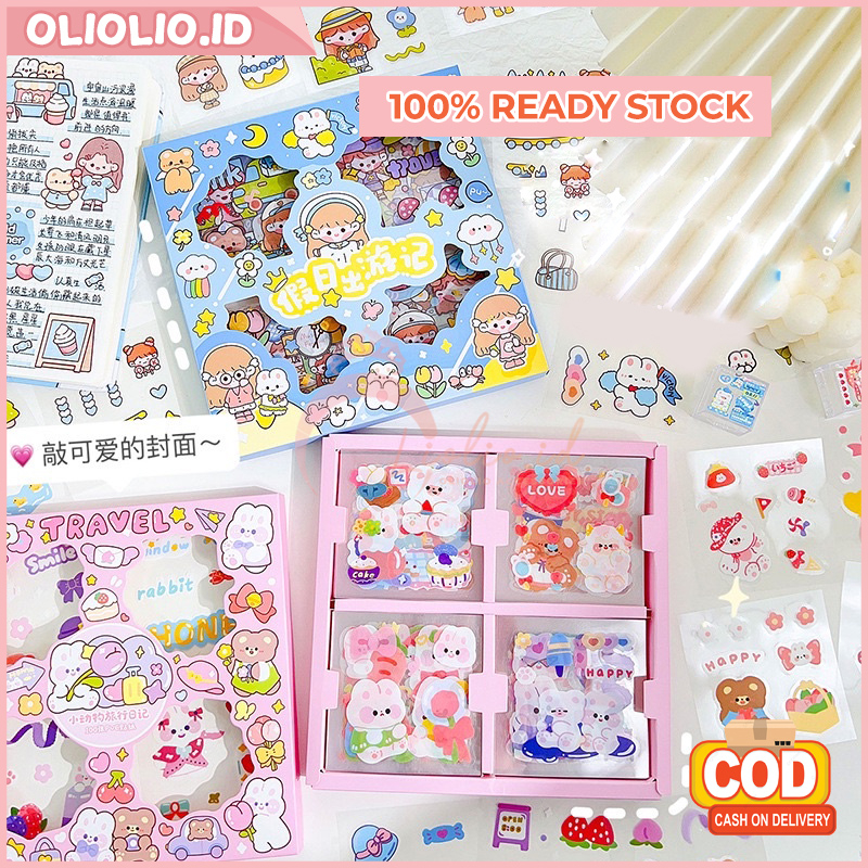 

Sticker Aesthetic Kartun Lucu 100 Pcs Waterproof DIY Tumbler Diarybook Scrapbook MX-5012