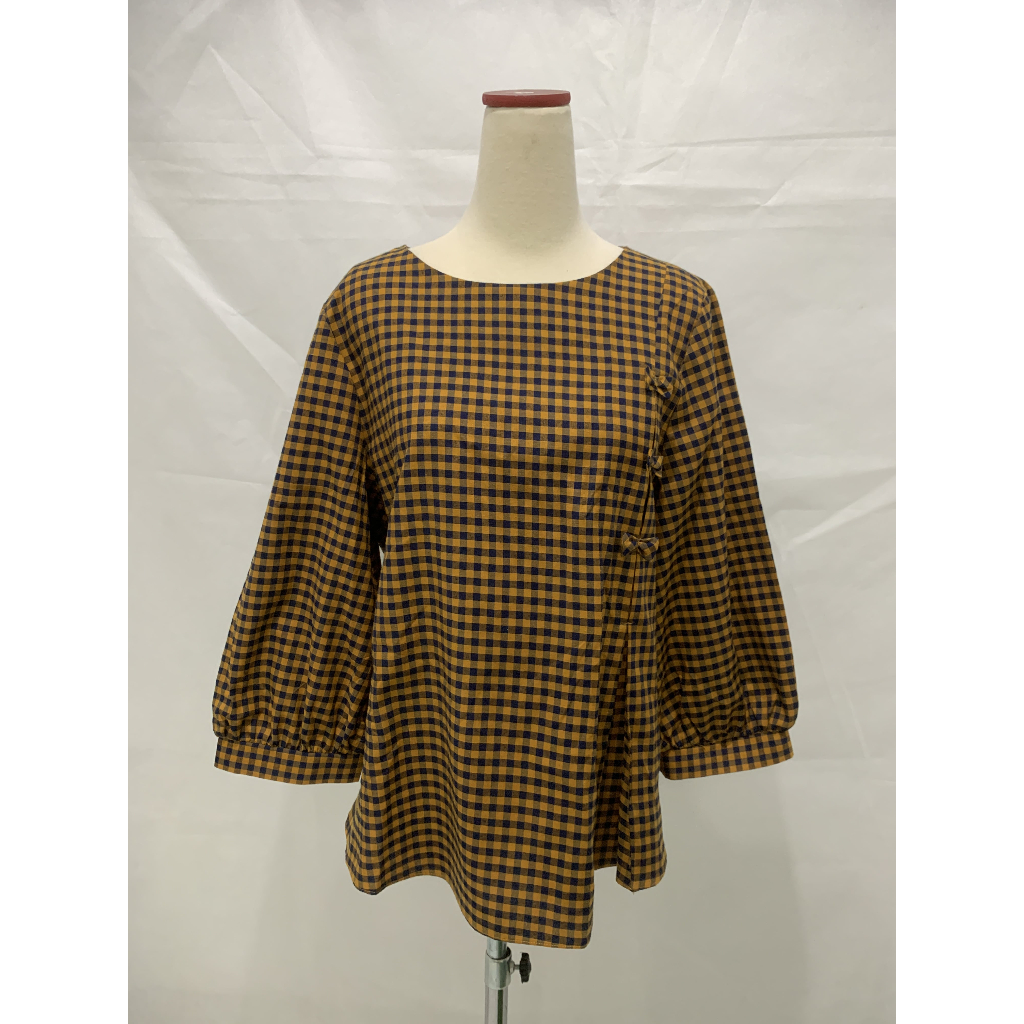 Blouse Wanita L'more Square Pattern Preloved Bekas Second