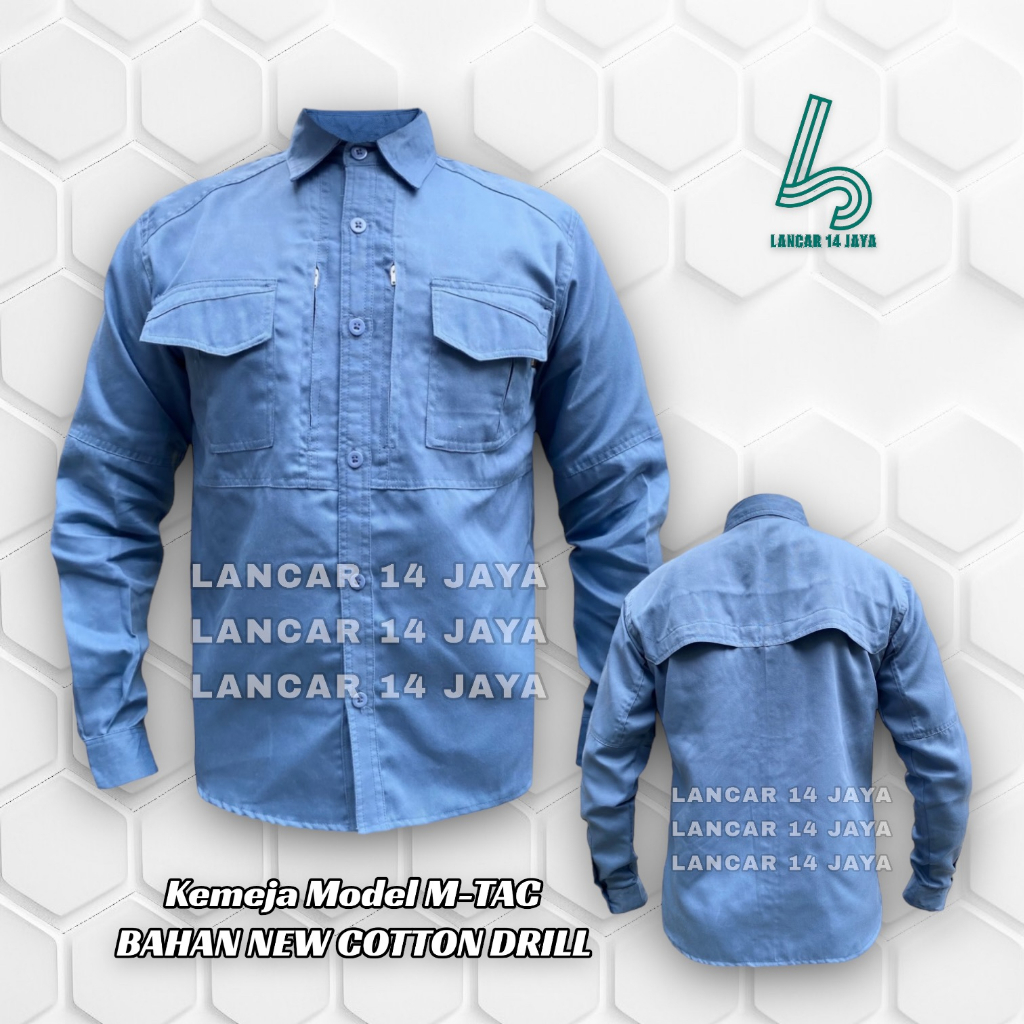 Kemeja PDL Model M-tac / Kemeja Tactical / PDH Lengan Panjang / Kemeja Lapangan Lengan Panjang Pria Size M-XXL