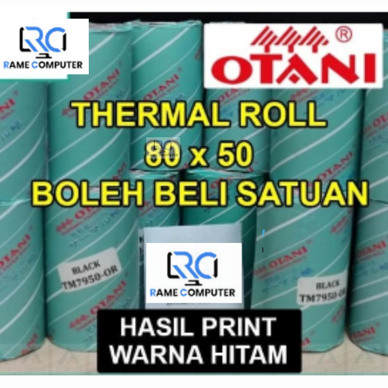 

10 ROLL OTANI KERTAS THERMAL 80MM X 50MM STRUK KASIR 80x50 / 79x50