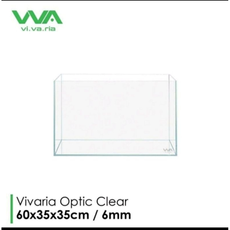 aquarium optic clear 60cm + packing kayu