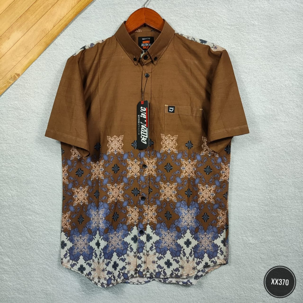 Kemeja Pria Motif Lengan Pendek Model Slimfit - Kemeja Kasual Pria (XX370)