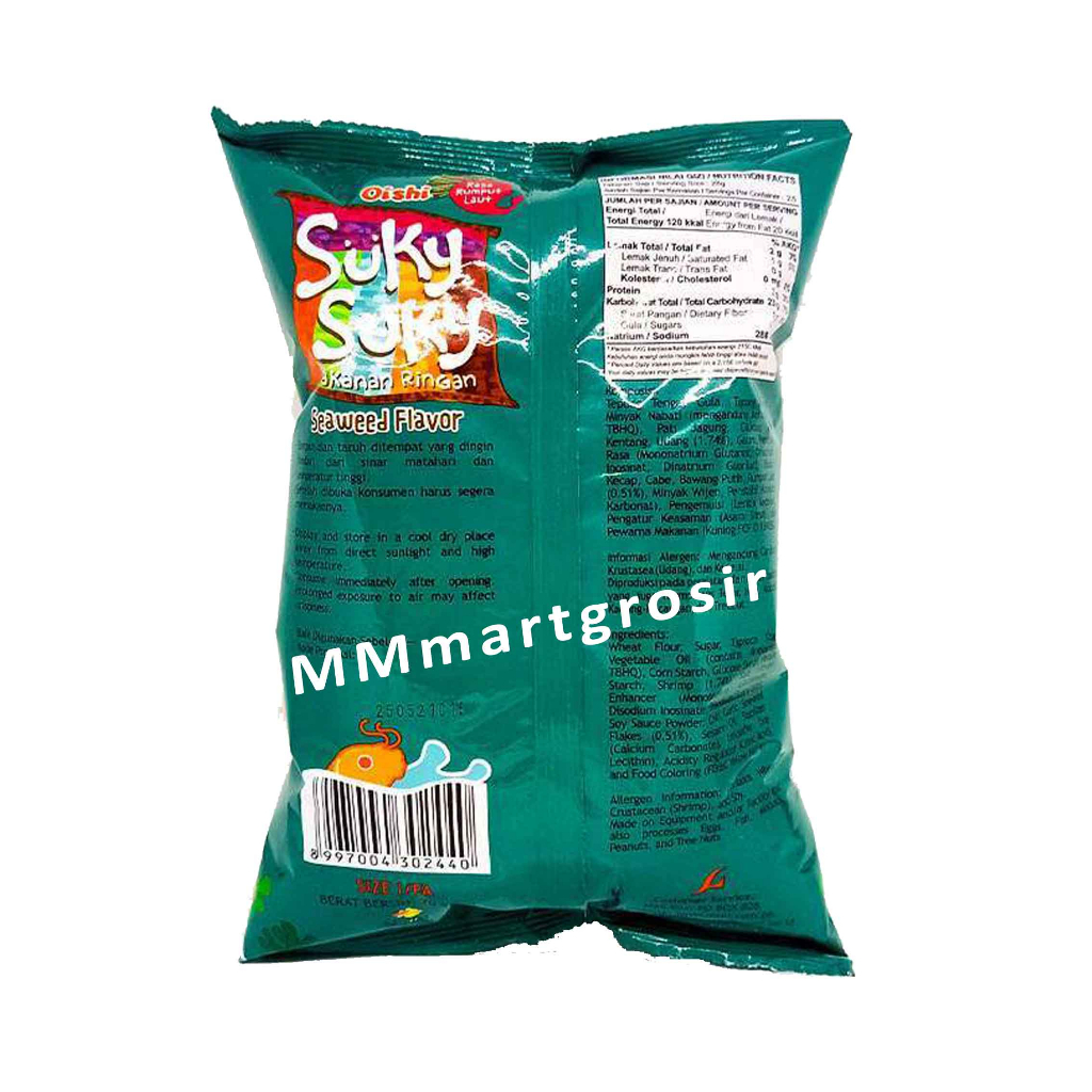 SNACK OISHI SUKY SUKY MAKANAN RINGAN / RASA RUMPUT LAUT 60g