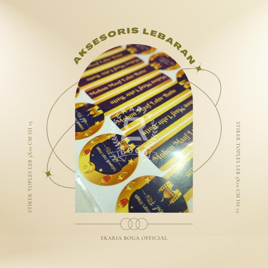

AKSESORIS LEBARAN | STIKER | LABEL | STIKER TOPLES | STIKER TOPLES LEB 3X10 CM ISI 15