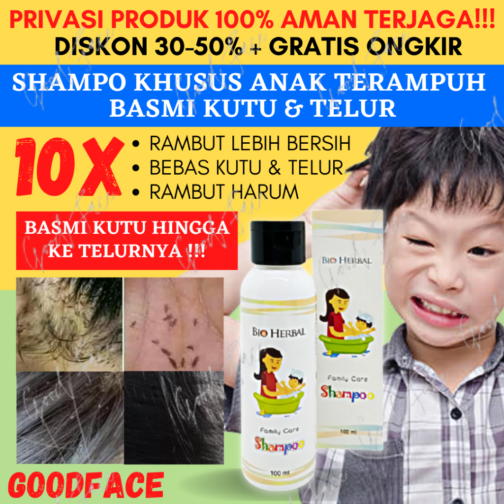 OBAT KUTU -  PENGHILANG KUTU RAMBUT - SAMPO KUTU - Bio Herbal Family Care Shampoo Kutu/ Bio Herbal Shampoo Kutu BPOM