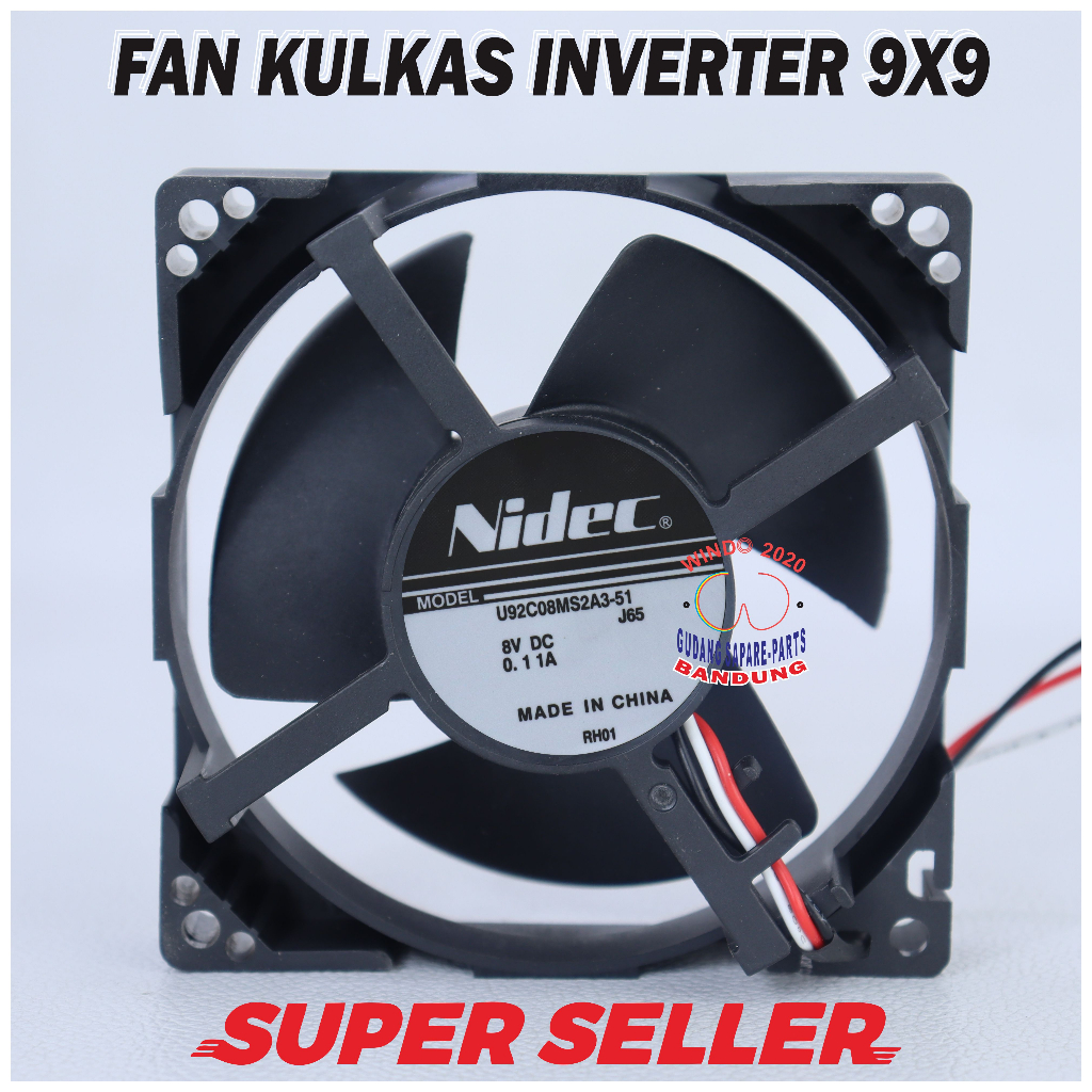 FAN KOTAK SANYO INVENTER DC 8V 9X9 NIDEC | MOTOR FAN KULKAS DC 8V | DINAMO FAN KULKAS  8 VOLT