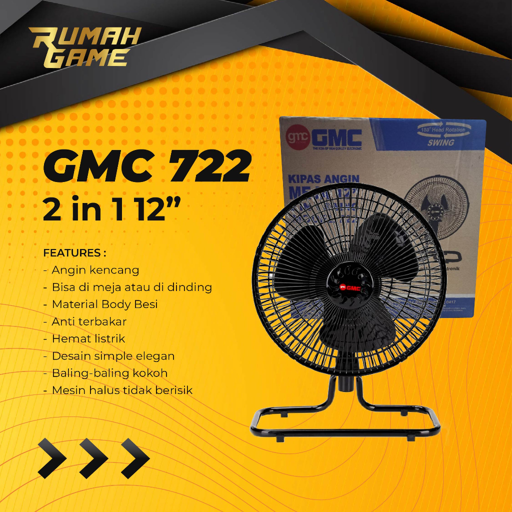 GMC Kipas Angin Meja Tornado Swing GMC 722 12 Inch