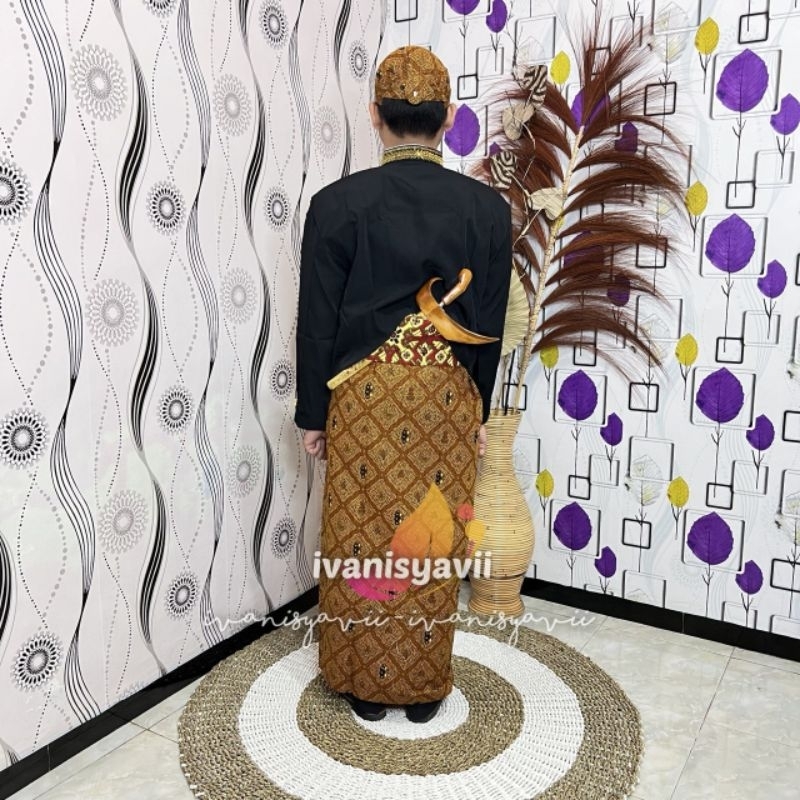[1set] Baju Manggolo - Adat Jawa / Beskap, Jarik + Blangkon | Kode SBSmukti