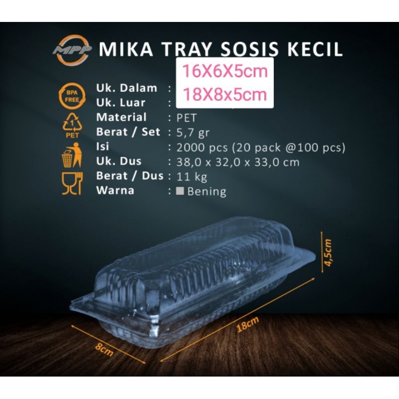 Mika SOSIS &quot;KECIL&quot;  warna bening isi 100pcs