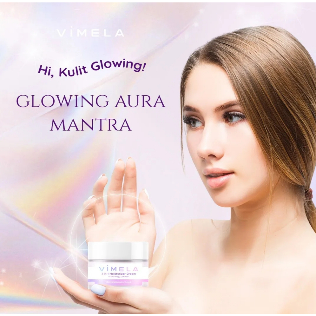 BPOM Vimela 3in1 Moisturizer Cream, Cream pemutih wajah glowing vimela, Cream pemutih wajah vimela, 
