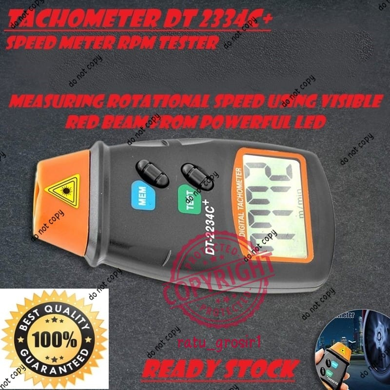 Tachometer Digital Laser DT-2234C+ LCD Laser Photo RPM Meter Alat Pengukur Kecepatan Putaran