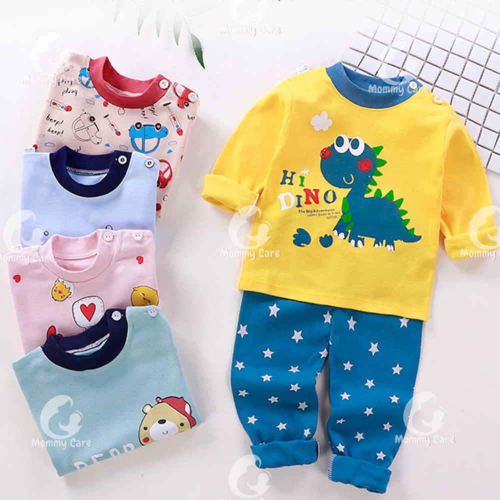 MOMMYCARE BAJU TIDUR ANAK SETELAN PIYAMA BAYI SET LENGAN PANJANG BAHAN LEMBUT PIYAMA #B170-#B175