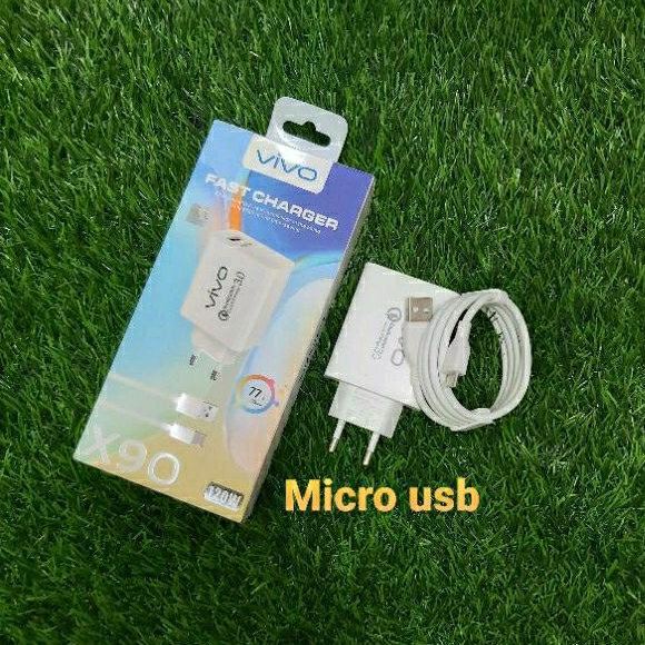 New Charger VIVO X90 120W Fash Charging Super Vooc Micro Usb &amp; Type C